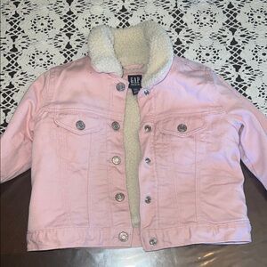 GAP Kids Light Pink Sherpa Jean Jacket